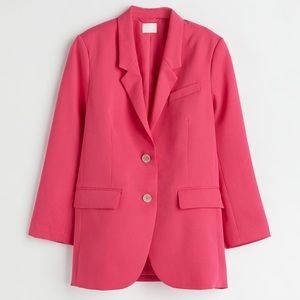 Oversized pink blazer